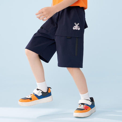 mettekids男童短裤夏季儿童休闲运动工装裤中大童时尚薄款五分裤 商品图1
