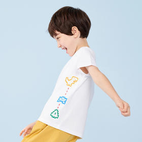 mettekids男童短袖t恤夏季儿童凉感透气童装中大童休闲宽松上衣