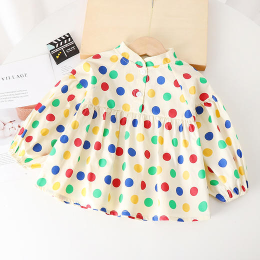 【宝宝时尚波点上衣】女童外套秋季新款中小童外套衫女孩洋气公主风宽松时尚波点上衣 商品图0