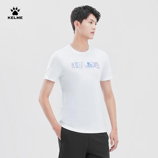 卡尔美夏季新款科学艺术城系列运动休闲棉短袖T恤 商品图4