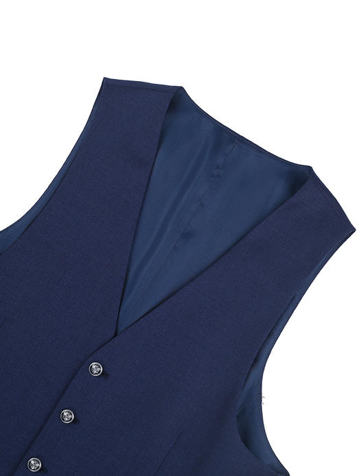 callisto藏蓝全羊毛珐琅扣马夹 FRBWV051C 商品图1