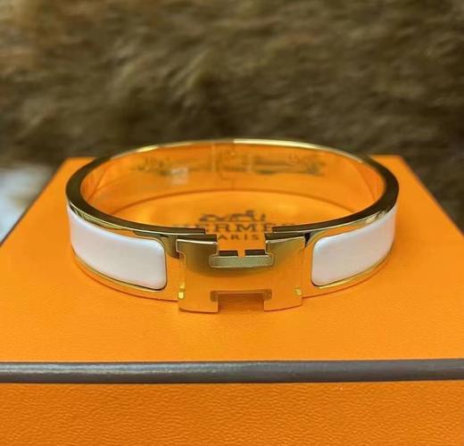 【预定款】爱马仕 Hermes 男女通款窄版珐琅 Clic H手镯 商品图5