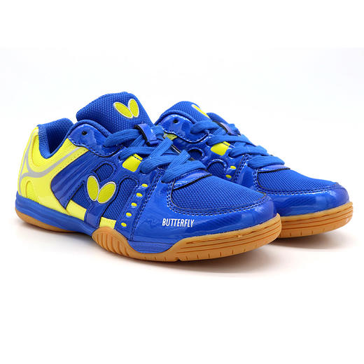 Butterfly蝴蝶乒乓球鞋 CHD-6 专业儿童乒乓球鞋 小学生运动鞋 蓝黄色 商品图1