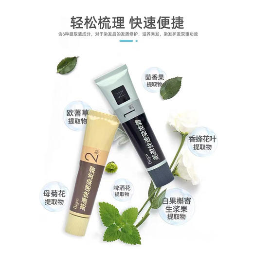 【保税仓】HOYU/美源男士快速染发霜遮盖白发染发膏自然褐色S80g/盒 商品图4