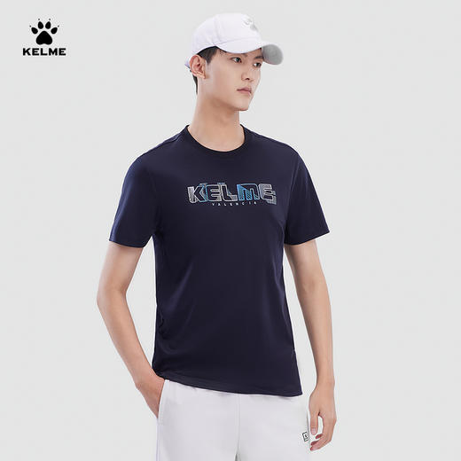 卡尔美夏季新款科学艺术城系列运动休闲棉短袖T恤 商品图1