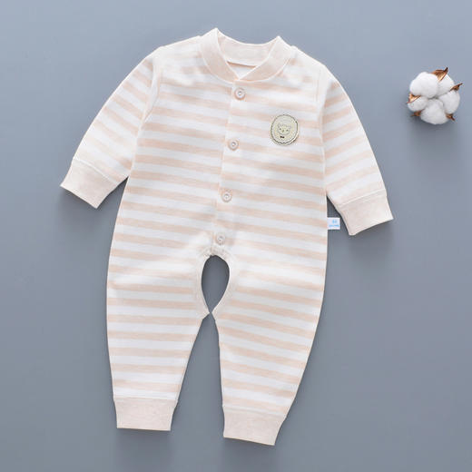 【婴儿保暖连体衣】新生婴儿连体衣春秋冬加厚三层保暖夹棉彩棉开裆宝宝哈衣爬服家居 商品图9