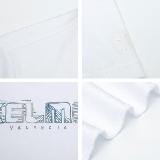 卡尔美夏季新款科学艺术城系列运动休闲棉短袖T恤 商品图5