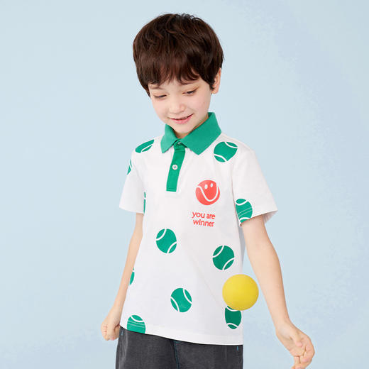 mettekids男童短袖t恤儿童夏季凉感透气polo衫童装中大童休闲上衣 商品图3