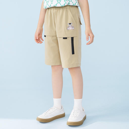 mettekids男童短裤夏季儿童休闲运动工装裤中大童时尚薄款五分裤 商品图0
