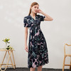 EITIE爱特爱夏季新款印花时尚气质A字裙V领高腰连衣裙7007761 商品缩略图3