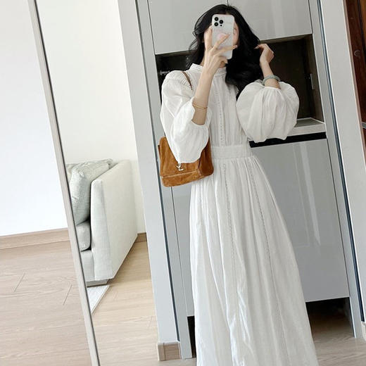 【瞬间感受春的味道】法式茶歇裙 素雅即是经典 温婉洋气 调节腰身比例 商品图1