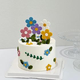 翻糖花花一鲜奶动物奶油蛋糕