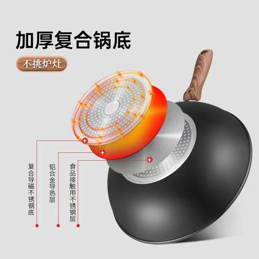 炊大皇不粘锅家用炒锅炒菜锅带盖可放锅铲电磁炉燃气煤气灶专用 商品图1