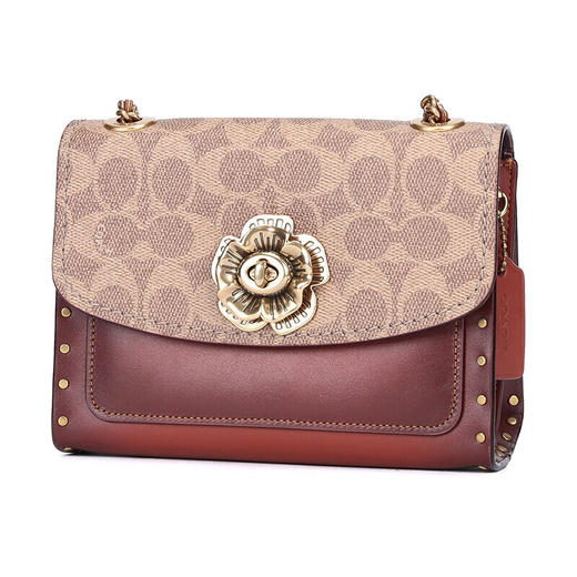 【中检鉴定】【专柜版】COACH蔻驰  PARKER山茶花小号单肩斜挎链条包 商品图0