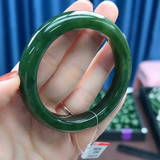 和田玉手镯-碧玉宽条 商品图0