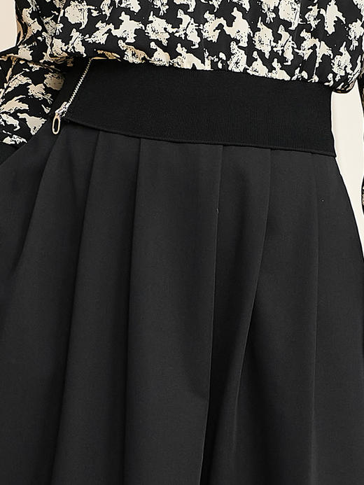 剩S/M 米思阳2026春季新款时尚气质黑色半身裙简约大方显瘦大摆裙子3579 商品图3