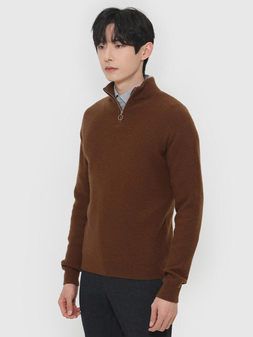 callisto咖色全羊绒半高领拉链款 FRKNW069H 商品图1