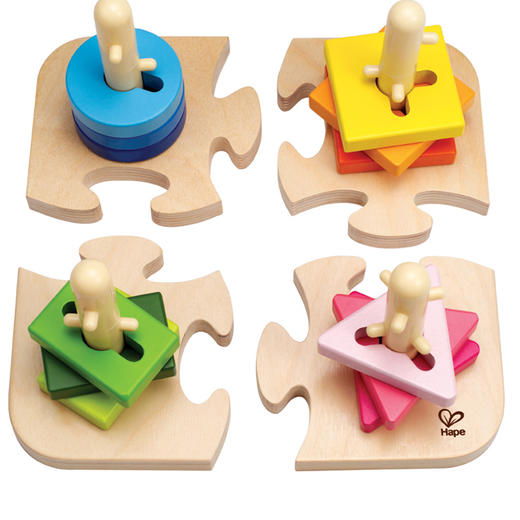Hape智力几何分类拼图儿童益智玩具拼板木制质创意男女孩分类游戏E0411 商品图0