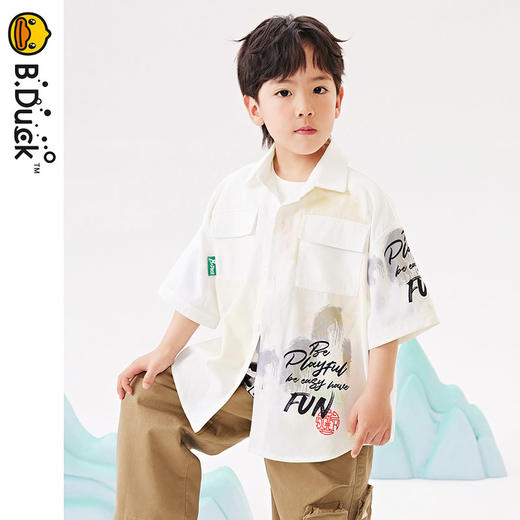 B.Duck小黄鸭童装夏季短袖衬衫110-160 BF2409001 商品图0