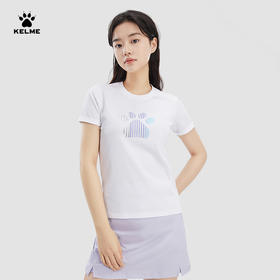 卡尔美夏季新款科学艺术城系列运动休闲纯棉短袖T恤