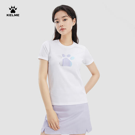 卡尔美夏季新款科学艺术城系列运动休闲纯棉短袖T恤 商品图0