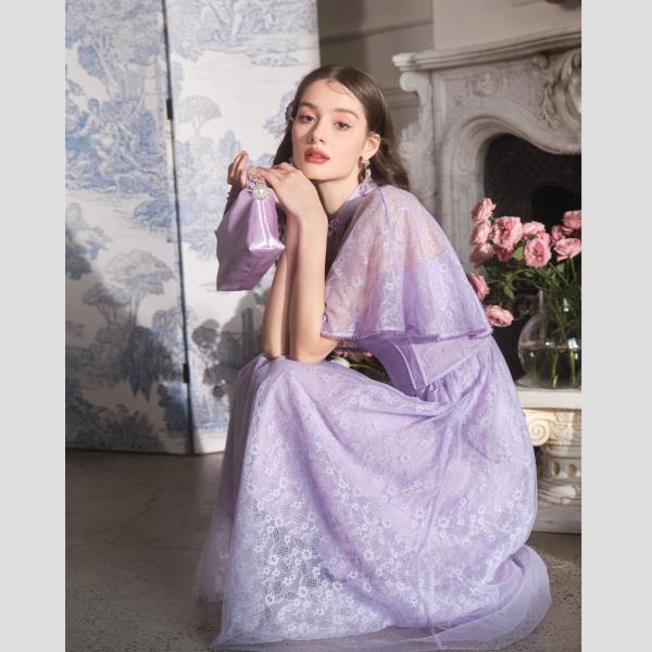 BeQueenStory【妙韵兰心】时尚名媛高贵绣花吊带连衣裙外披2023春季新款