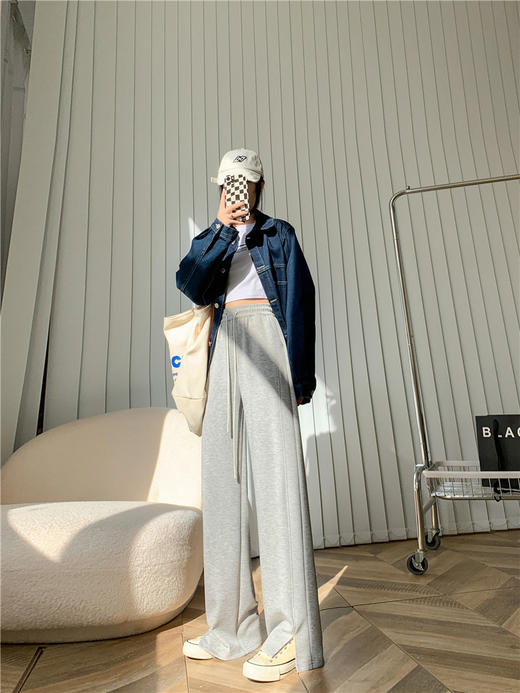 空气棉阔腿裤，修饰腿型，舒适耐穿 商品图7