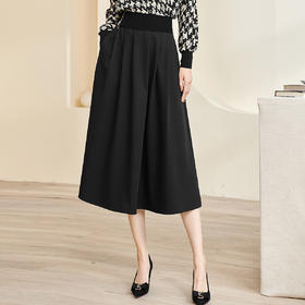 剩S/M 米思阳2026春季新款时尚气质黑色半身裙简约大方显瘦大摆裙子3579