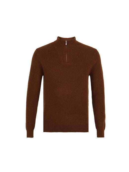 callisto咖色全羊绒半高领拉链款 FRKNW069H 商品图3