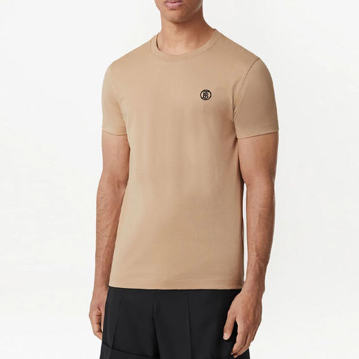 BURBERRY 巴宝莉 男士TB专属标识装饰棉质圆领短袖T恤 卡其色 8053424 A7405 商品图1