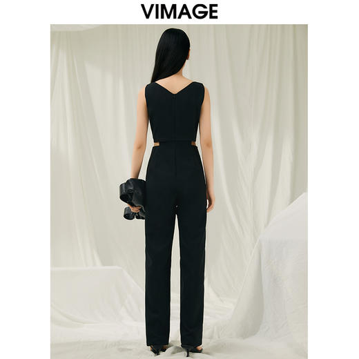 VIMAGE纬漫纪夏季新款高腰修身休闲裤连衣裤V1907519 商品图3