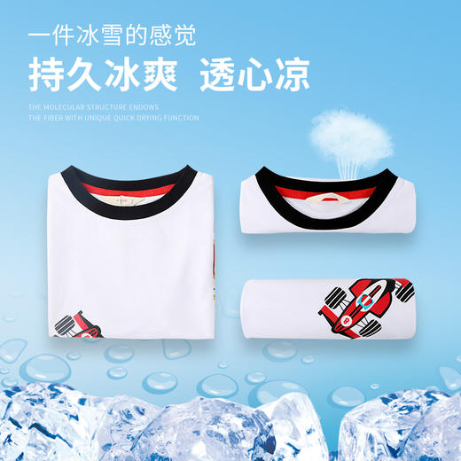 mettekids儿童短袖t恤夏季男童帅气卡通上衣中大童凉感透气童装 商品图1