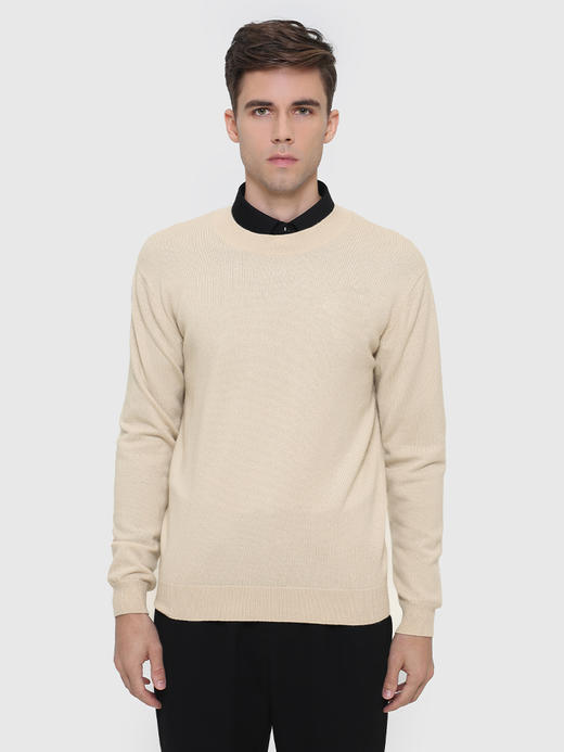 callisto卡其色全羊绒圆领羊毛衫 FRKNW143T 商品图0