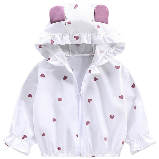 【宝宝时尚心型防晒防蚊衣】女童秋季外套新款儿童防晒衣秋装空调衫女宝轻薄上衣外穿外套 商品图4