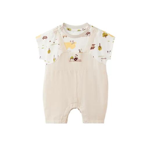 英氏婴儿哈衣23春夏季男女宝短袖假两件纯棉爬服短哈YRHBJ2P238A 商品图4