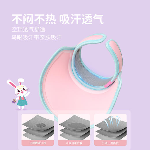 Lemonkid柠檬宝宝冰冰纯色太阳帽 儿童空顶帽UPF50+ 加大帽檐 吸汗透气 商品图4