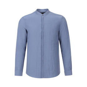 布兰施甄选男装系列亚麻立领衬衫