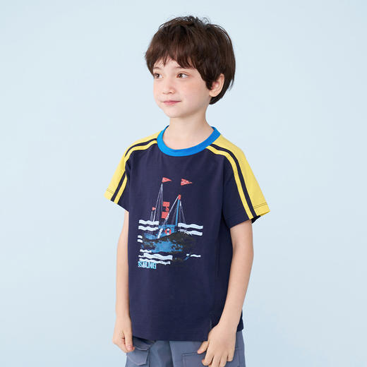 mettekids儿童短袖t恤夏季男童凉感速干上衣中大童卡通圆领童装 商品图3