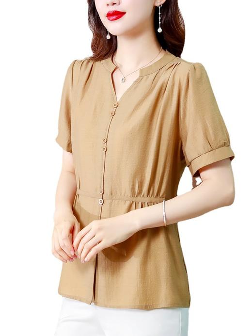 SMZ3906 气质雪纺衬衫女装夏季新款2023显瘦收腰妈妈高端洋气高端小衫上衣 商品图4