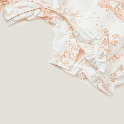 英氏23夏款女宝宝纯棉短袖可爱公主花边领套头连体衣YRHBJ2P274A 商品图3