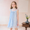 mettekids女童连衣裙夏季女孩甜美网纱公主裙儿童蓝色绣花裙子 商品缩略图1