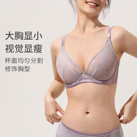 【15号积分兑换】微光全罩杯超薄单层大胸显小法式显瘦三角杯内衣女 商品图3