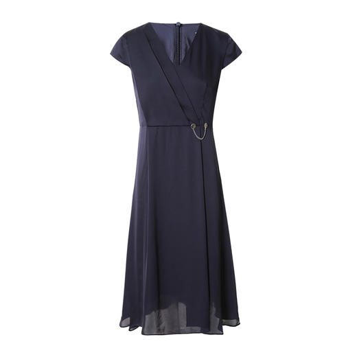 EITIE爱特爱夏季新款优雅气质V领洋气显瘦连衣裙女7007722 商品图11