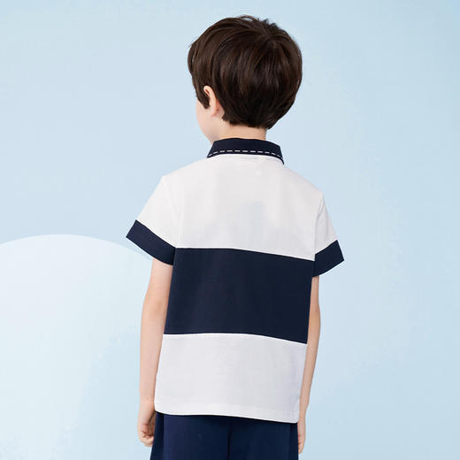 mettekids男童短袖t恤夏季儿童卡通上衣中大童帅气凉感polo衫童装 商品图3