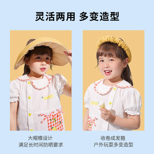 Lemonkid柠檬宝宝儿童防晒贝壳帽 防紫外线UPF50+ 空顶太阳帽 商品图3