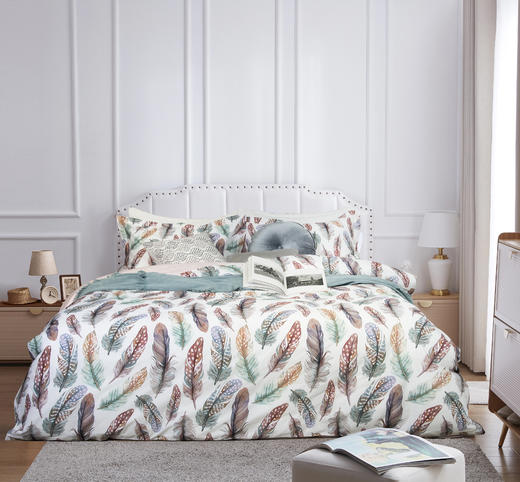 60S贡缎印花四件套-零光片羽 商品图1