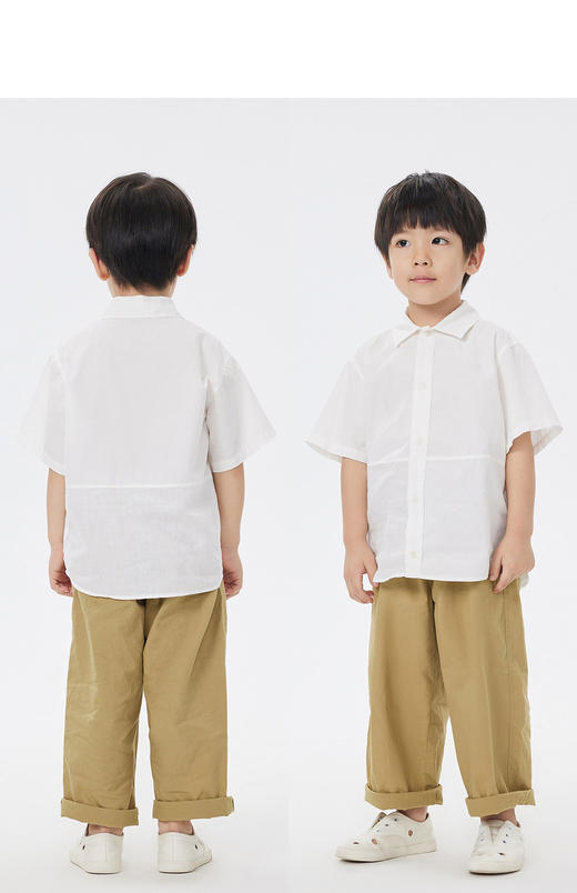 jnby  23年夏款  棉麻撞色拼接短袖衬衣 1N5211940 商品图9