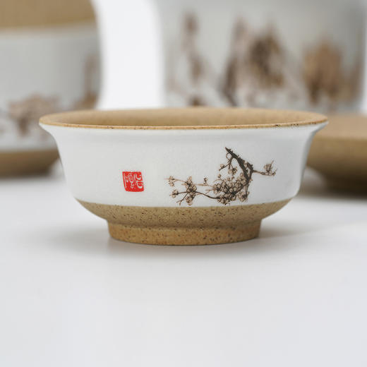 西泠印社玉映砂茶具套装 盖碗+公道杯+品茗杯+紫砂壶茶具+茶台 商品图3