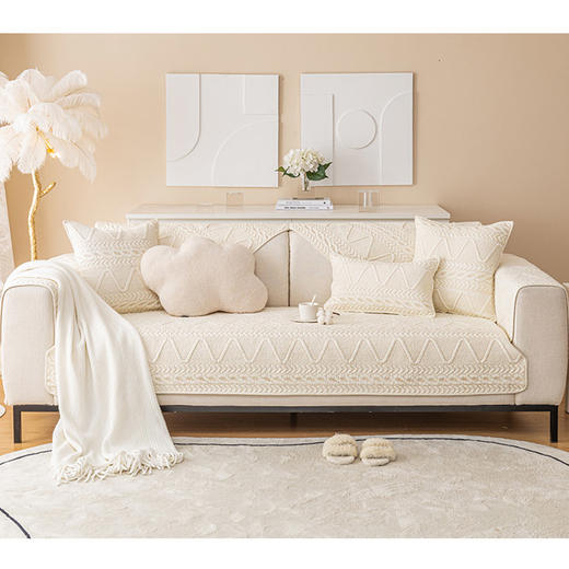 水洗棉绗绣防滑沙发垫 商品图2