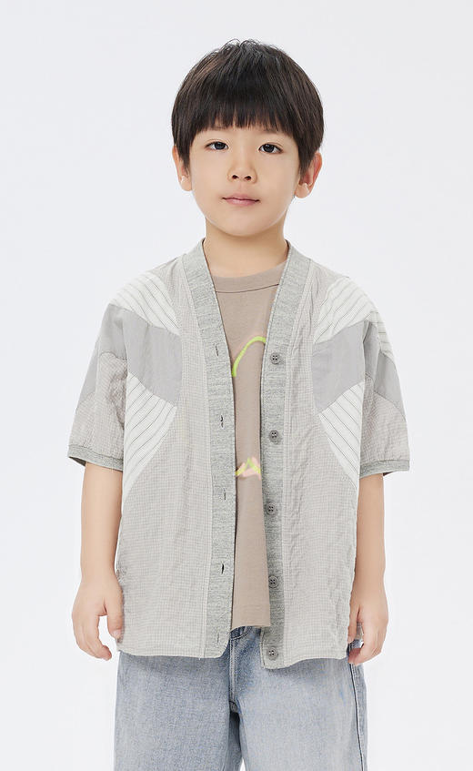 jnby  23年夏款  轻薄细腻撞色拼接短袖衬衣  1N5211670 商品图6